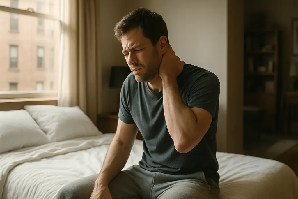 Person with delayed neck pain days after a New York car accident