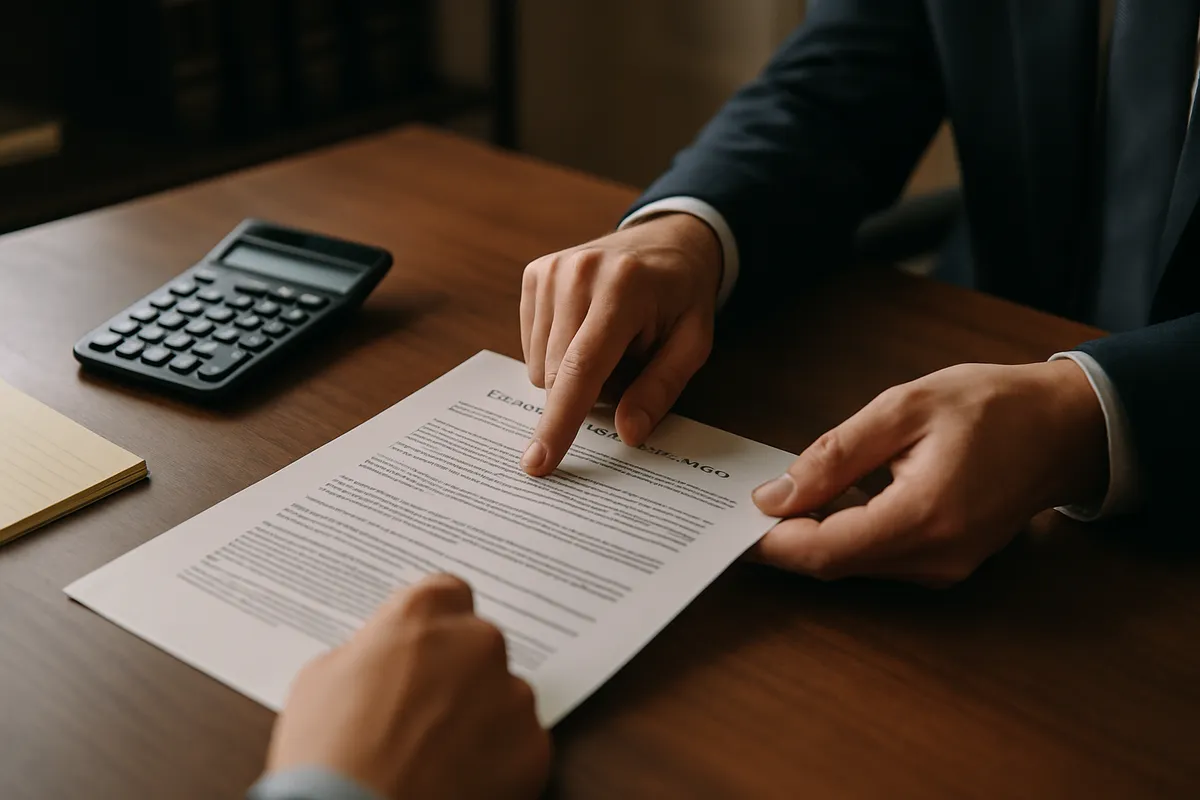 Reviewing the contingency fee percentage on a New York injury retainer agreement
