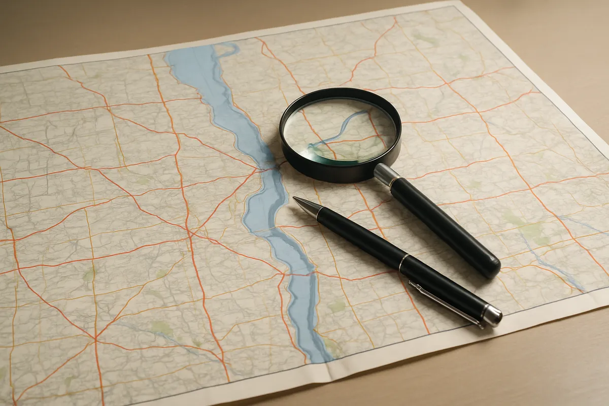 Map analysis of which state's law governs a NY–NJ border car accident