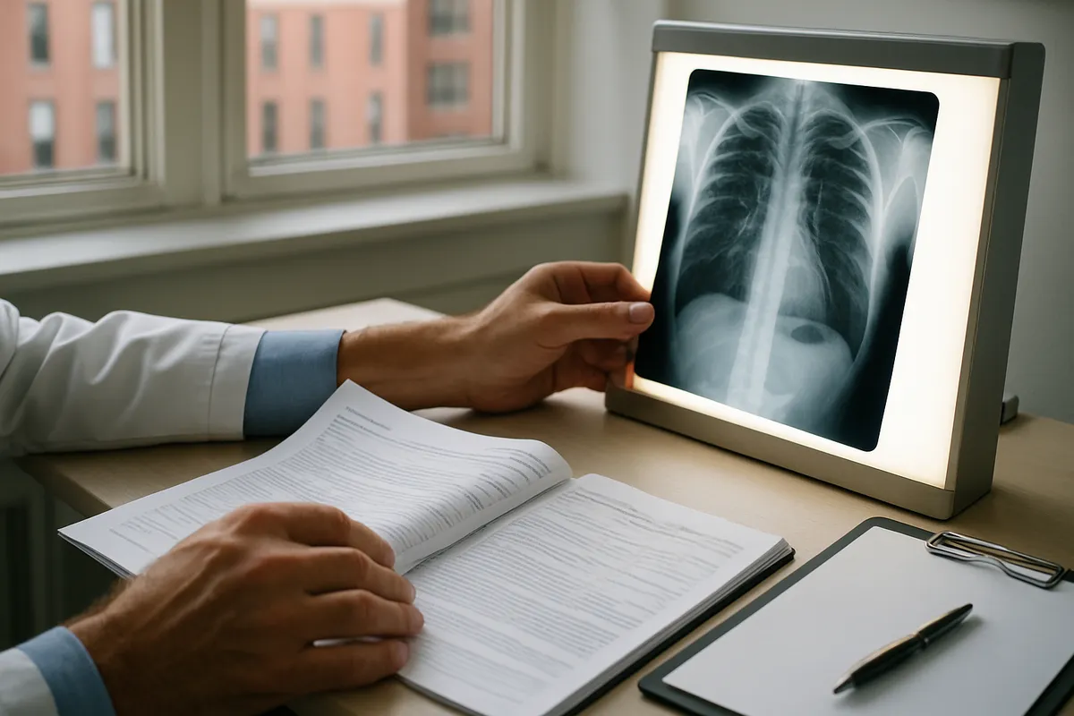 Medical evidence of causation for a New York workers' comp claim — a doctor reviewing records and imaging